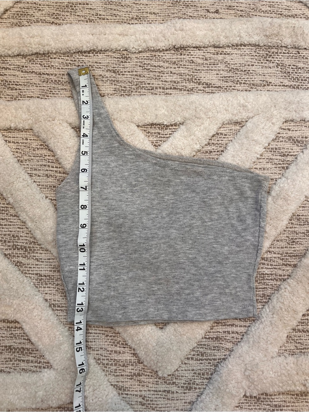 Joah Brown Single Strap One Shoulder Crop Tank Top Small/Med Heather Grey - Picture 4 of 6